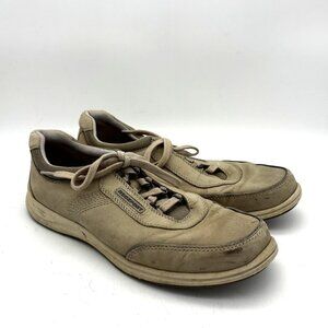 Rockport Beige Leather Lace Up Walking Comfort Low Top Shoes Womens Casual 9